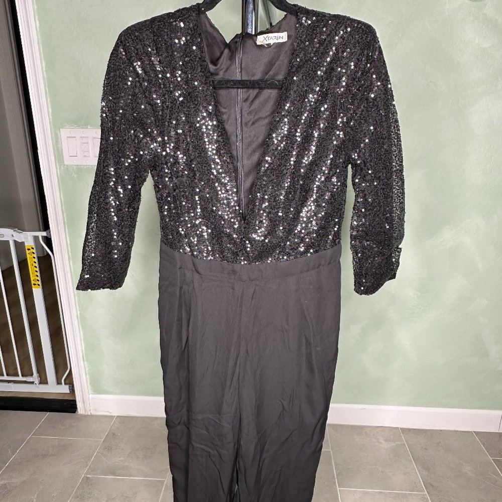 Black Sequined Jumpsuit